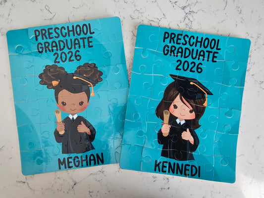 Preschool Graduation Girl Personalized Puzzle