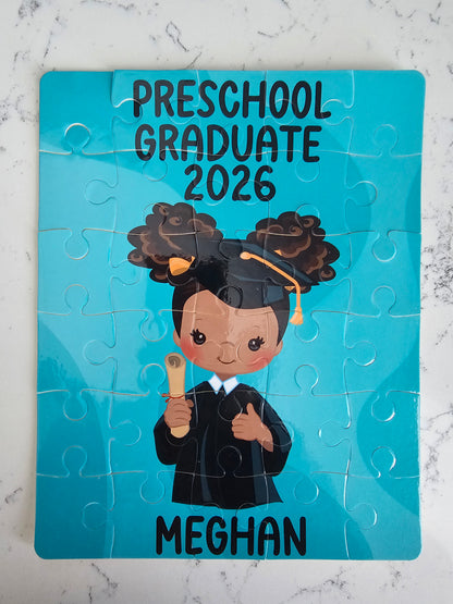 Preschool Graduation Girl Personalized Puzzle