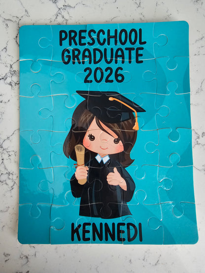 Preschool Graduation Girl Personalized Puzzle