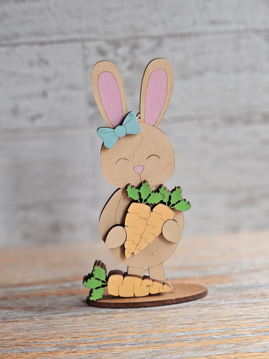 Easter Bunny Wood Decor - Carrots