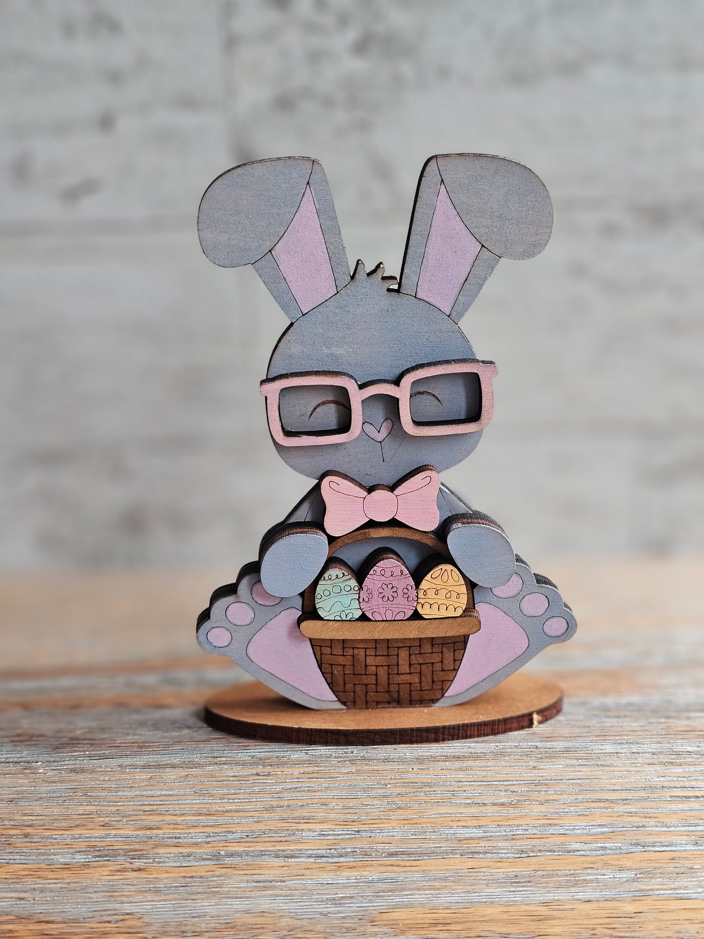 Easter Bunny Wood Decor - Easter Basket