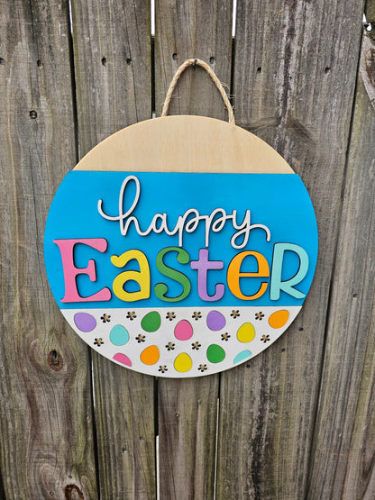 Happy Easter Wooden Door Hanging Sign