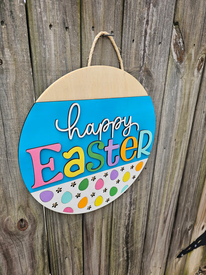 Happy Easter Wooden Door Hanging Sign