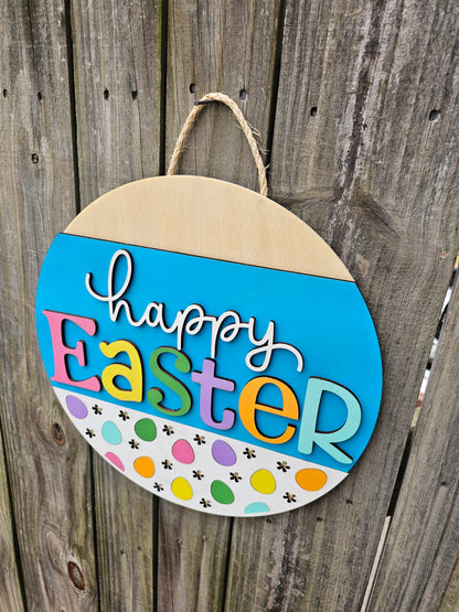 Happy Easter Wooden Door Hanging Sign