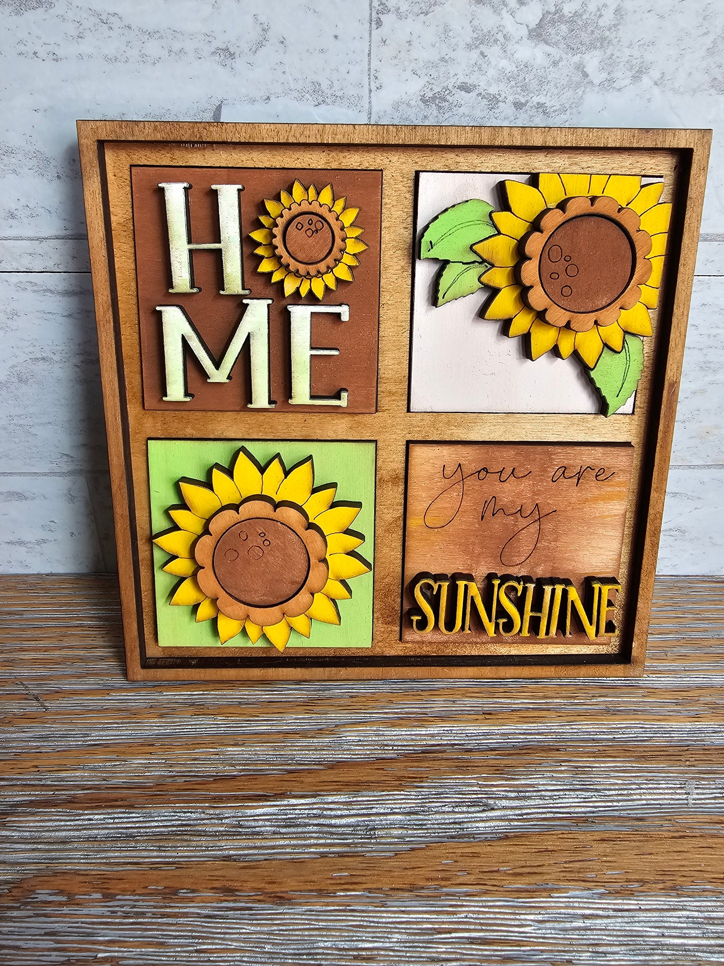 Sunflower Interchangeable Tile Set - Set of 4