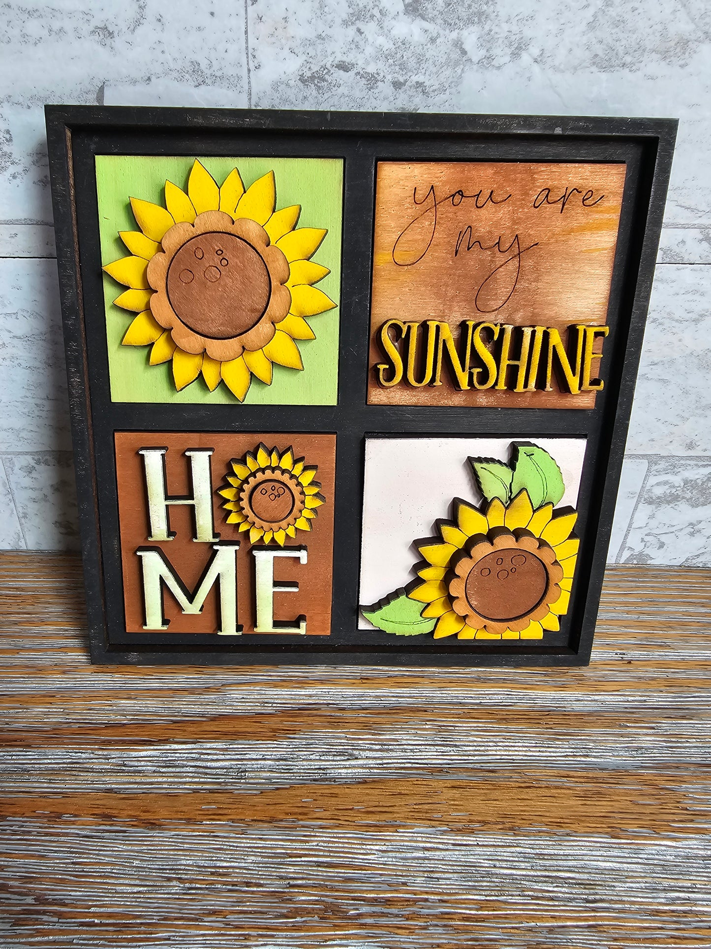 Sunflower Interchangeable Tile Set - Set of 4