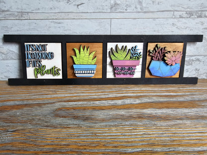 Succulent Interchangeable Tile Set - Set of 4