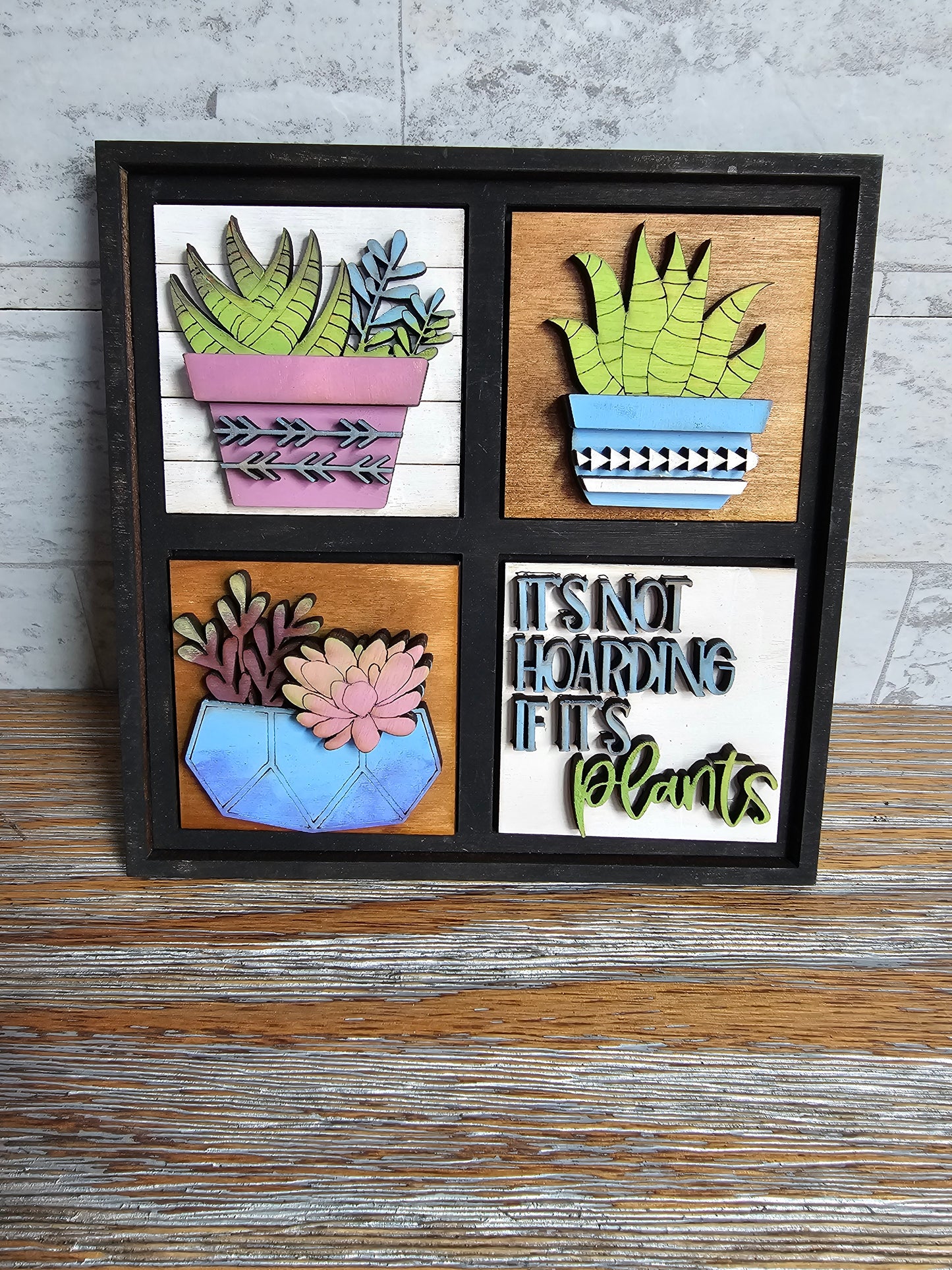 Succulent Interchangeable Tile Set - Set of 4