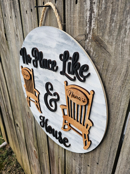 Grandparent's House Personalized Wood Door Sign