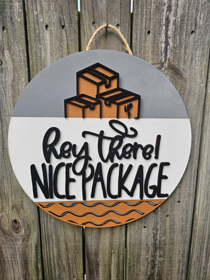 Nice Package Round Wood Door Sign