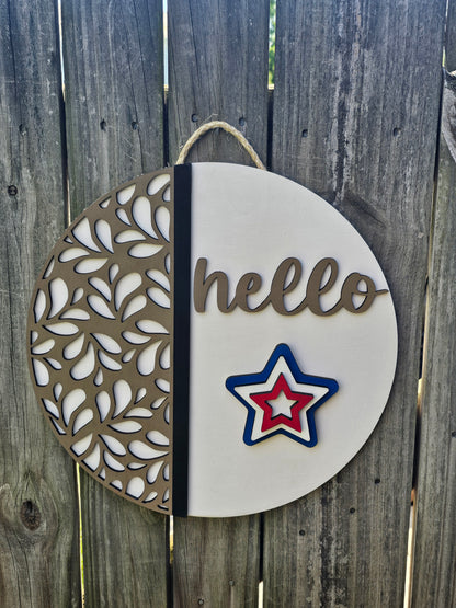 Hello Interchangeable Door Sign