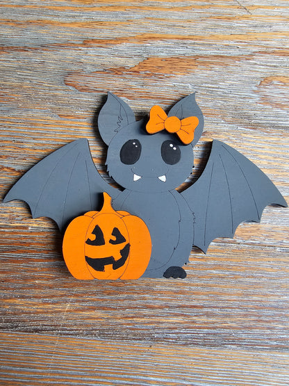 Spooky Bat and Pumpkin Halloween DIY Wood Paint Kit