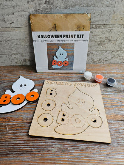 Ghost “BOO” Halloween DIY Wood Paint Kit