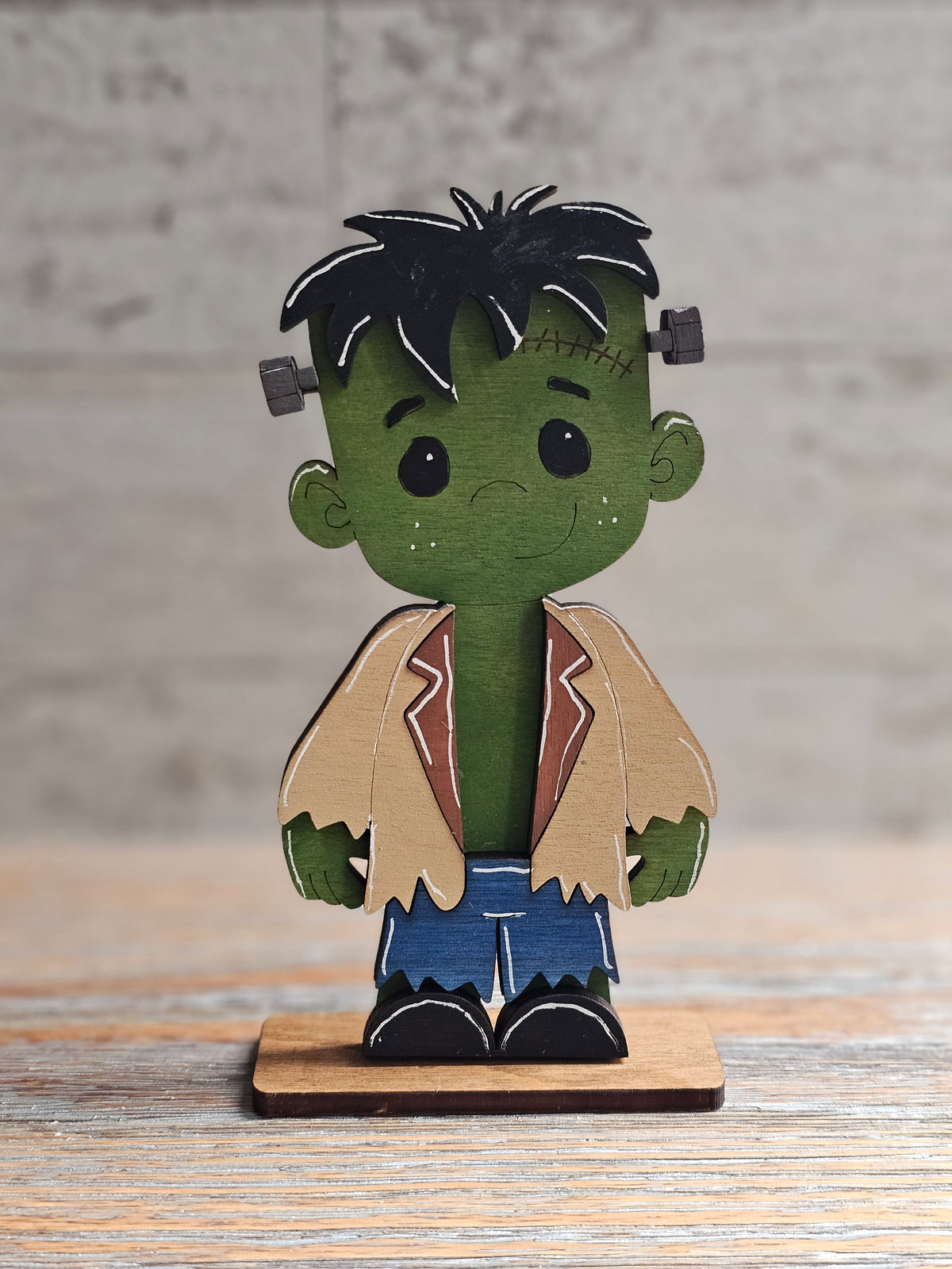 Frankenstein Wood Halloween Shelf Sitter