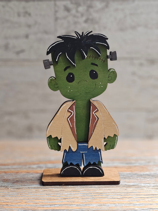 Frankenstein Wood Halloween Shelf Sitter