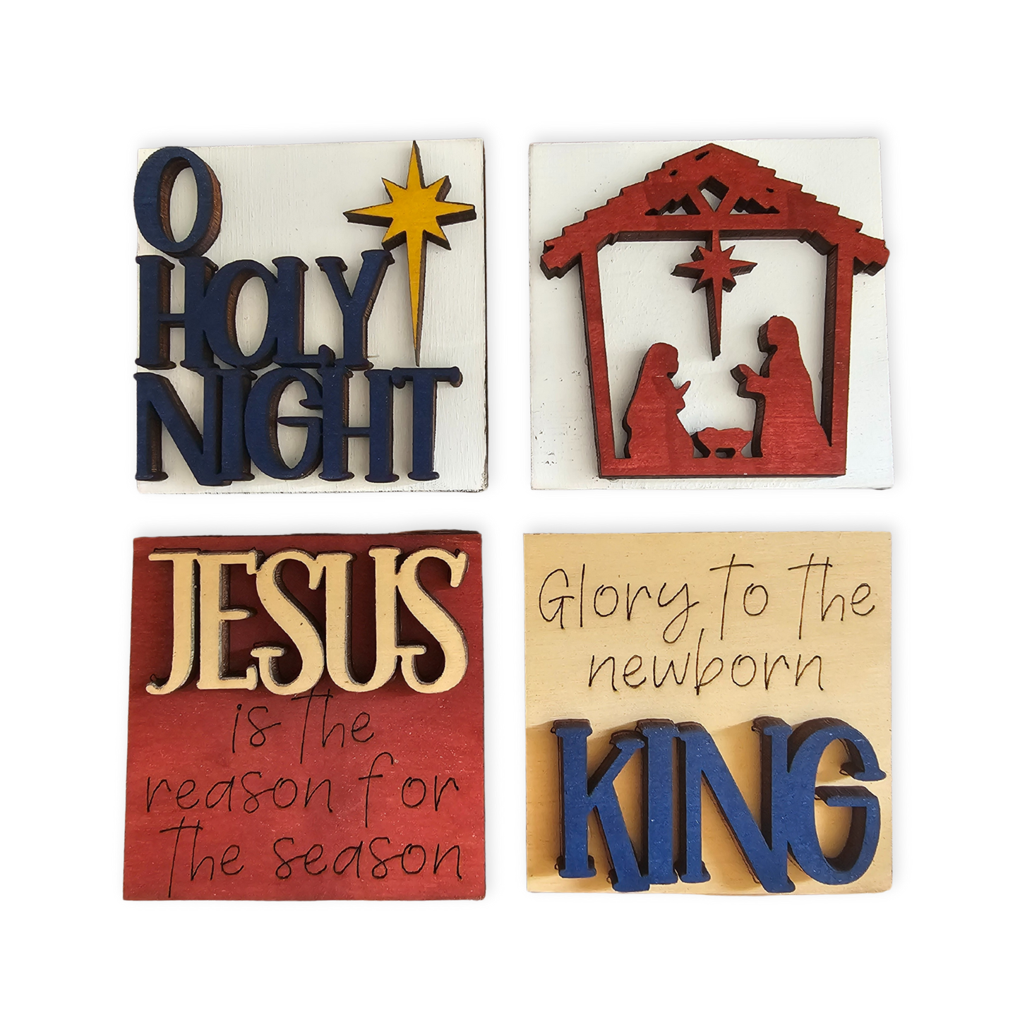 Nativity Christmas Interchangeable Tile Set - Set of 4