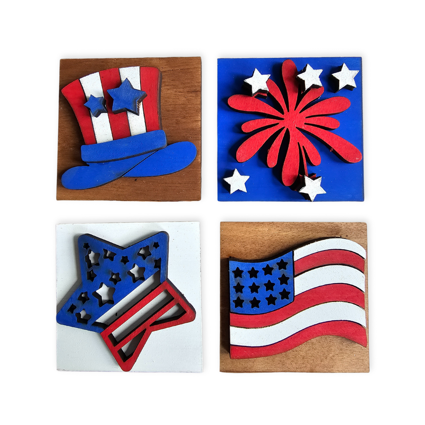 4th of July Interchangeable Tile Set - Set of 4