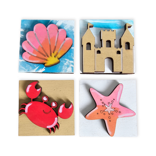 Beach Vibes Interchangeable Tile Set - Set of 4