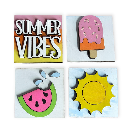 Summer Interchangeable Tile Set - Set of 4