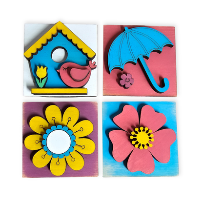 Spring Interchangeable Tile Set - Set of 4