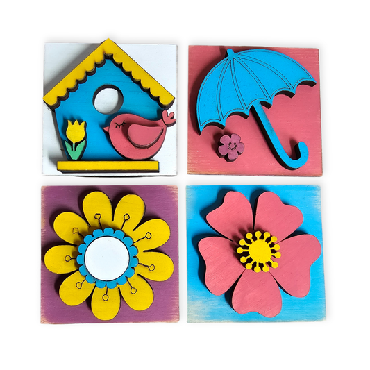 Spring Interchangeable Tile Set - Set of 4