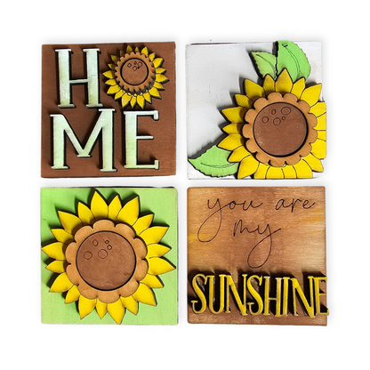 Sunflower Interchangeable Tile Set - Set of 4