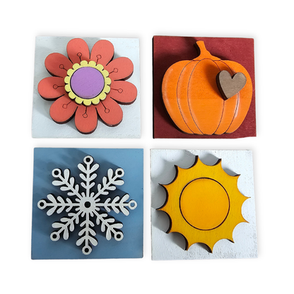 Four Seasons Interchangeable Tile Set - Set of 4