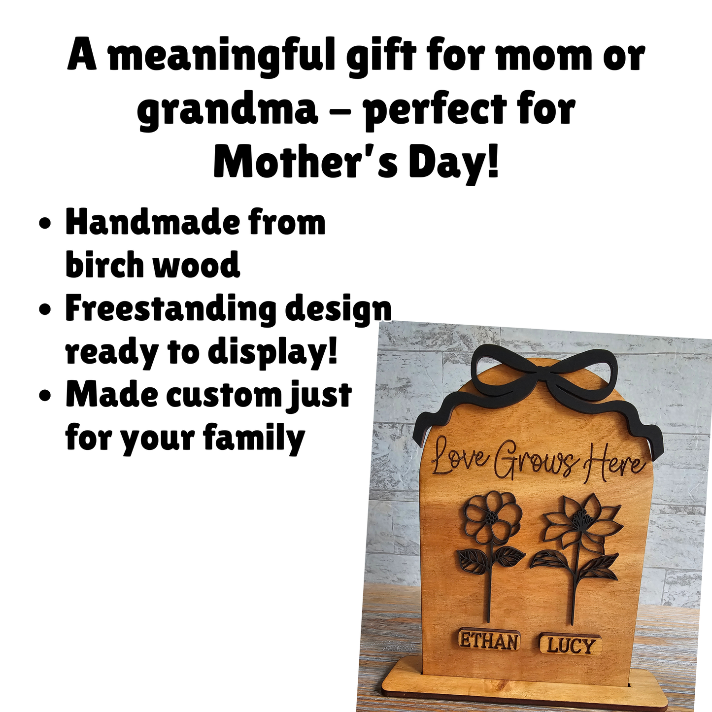 Personalized Birth Flower Wood Sign