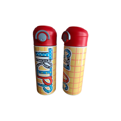 Friendly Cowboy Flip Top Water Bottle - Personalized