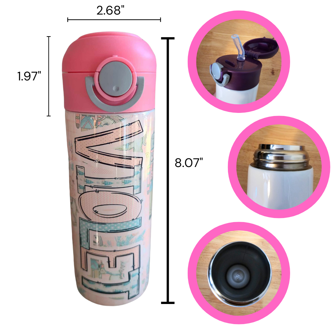 Nutcracker Pink Flip Top Water Bottle - Personalized