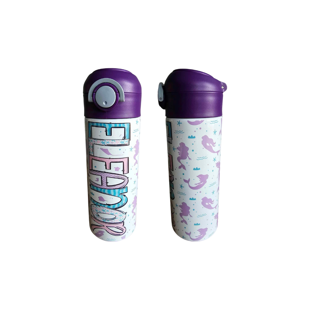 Purple Mermaid Pastel Personalized Water Bottle