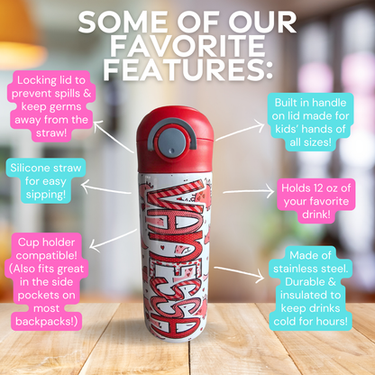 Valentine Dinos Personalized Water Bottle