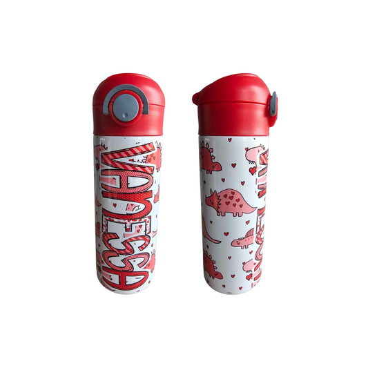 Valentine Dinos Personalized Water Bottle