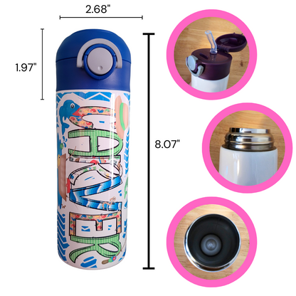 Fishing Themed Flip Top Water Bottle - Personalized