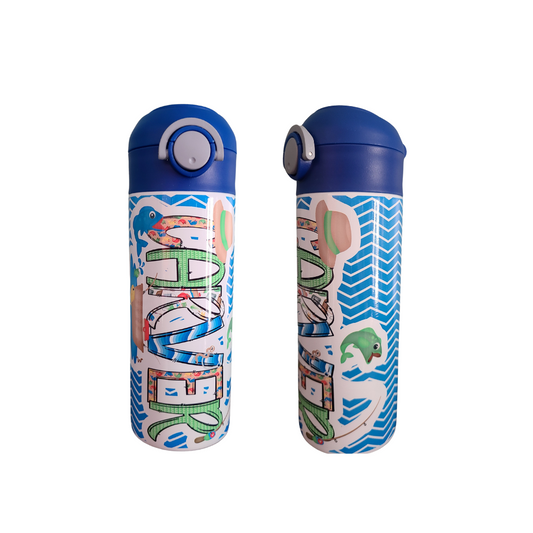 Fishing Themed Flip Top Water Bottle - Personalized