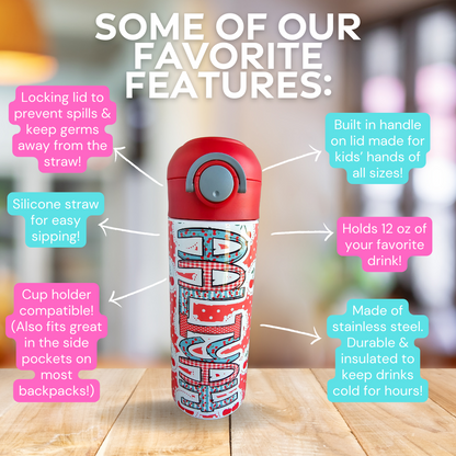 Cherries Flip Top Water Bottle - Personalized