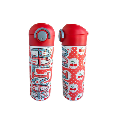 Cherries Flip Top Water Bottle - Personalized