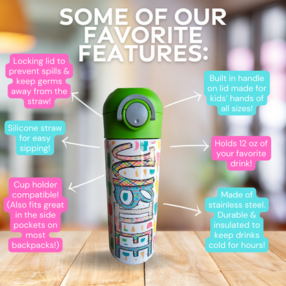 Popsicles Flip Top Water Bottle - Personalized