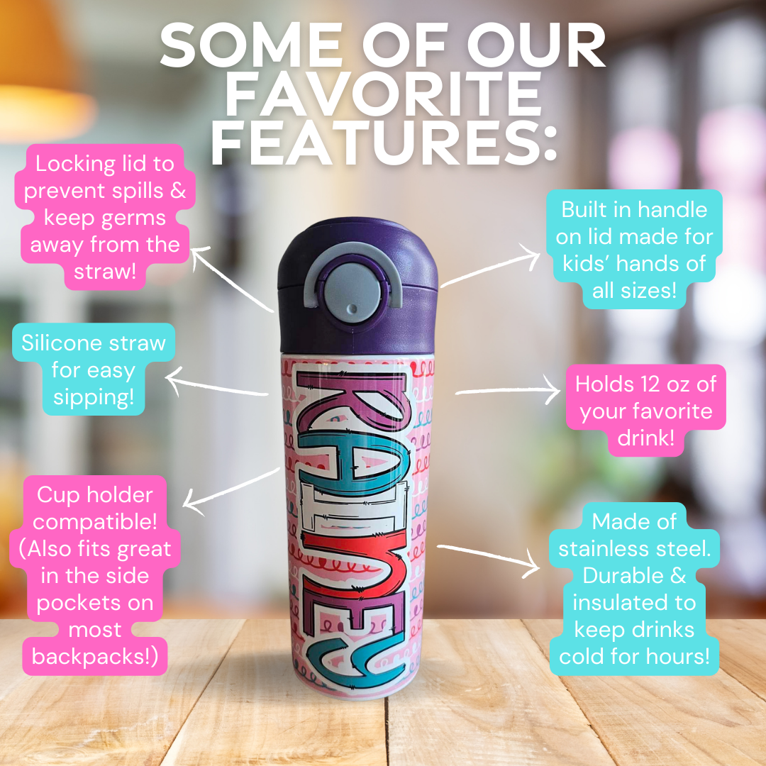 Swirly Colors Personalized Water Bottle