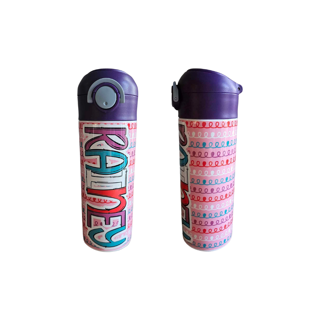 Swirly Colors Personalized Water Bottle