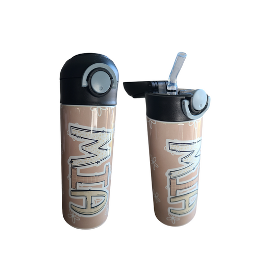 Dainty Floral Flip Top Water Bottle - Personalized