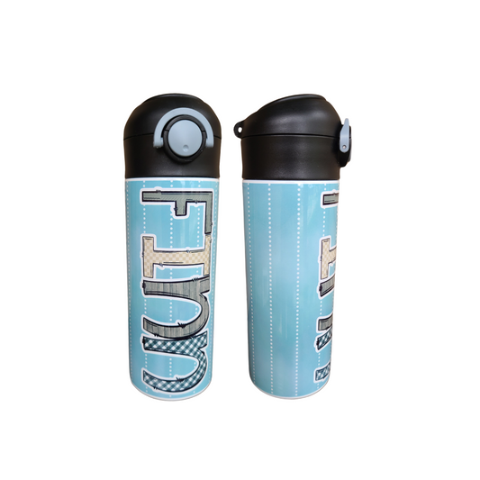 Blue Neutral Water Bottle OR Sippy Cup - Personalized