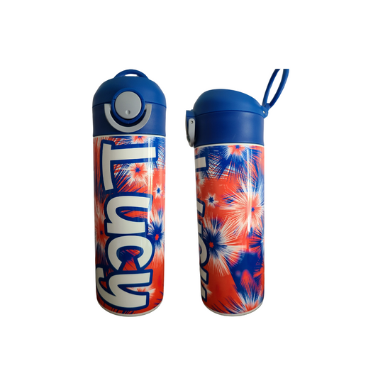 Fireworks Flip Top Water Bottle - Personalized