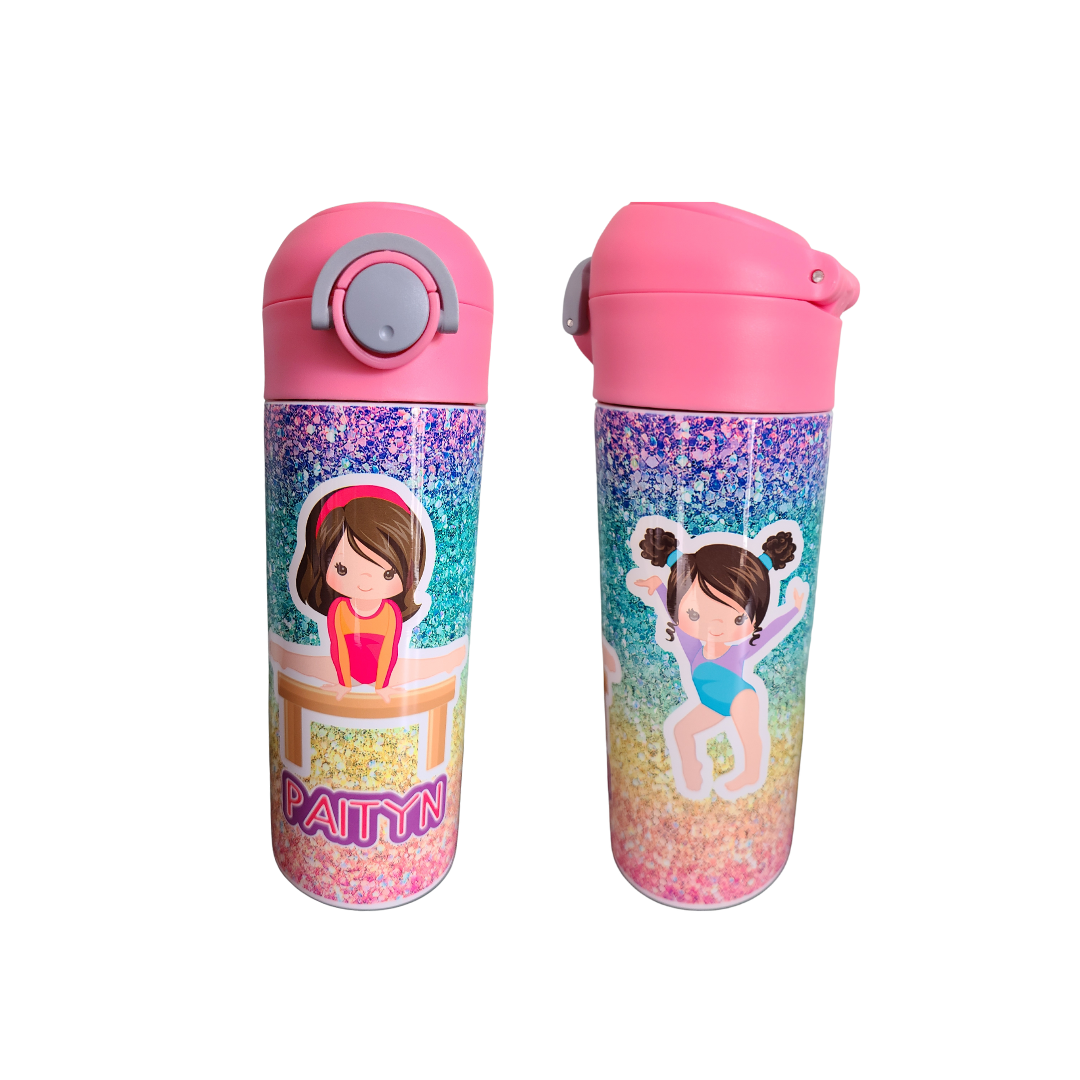 Gymnastics Flip Top Water Bottle - Personalized