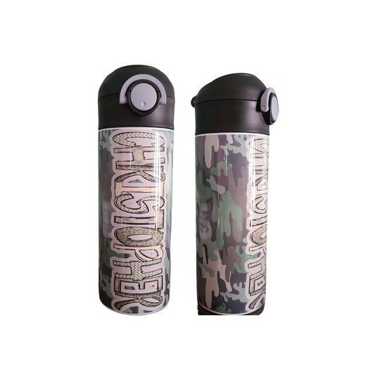 Camouflage Flip Top Water Bottle - Personalized