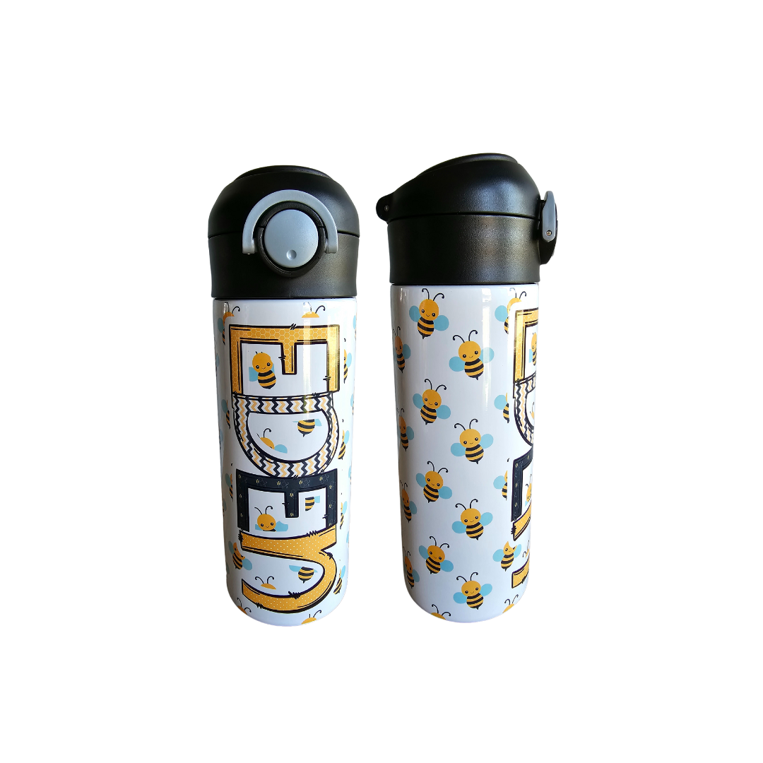 Bees Flip Top Water Bottle - Personalized