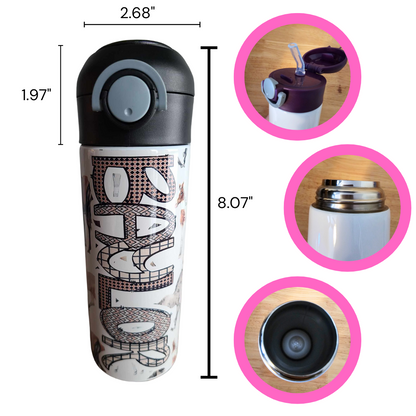 Horses (Brown/Black) Flip Top Water Bottle - Personalized