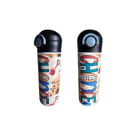 Sand Castles Flip Top Water Bottle - Personalized
