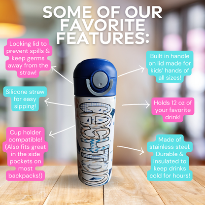 Stingrays Flip Top Water Bottle - Personalized
