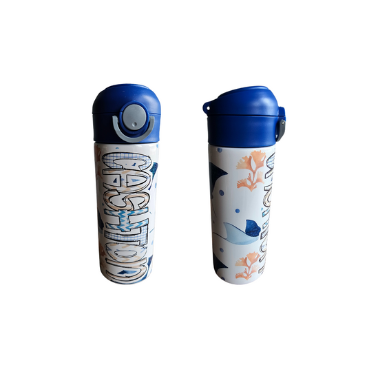 Stingrays Flip Top Water Bottle - Personalized